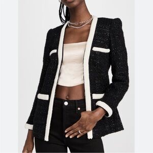 Veronica Beard Pearl Embellished Black Kemaley Jacket